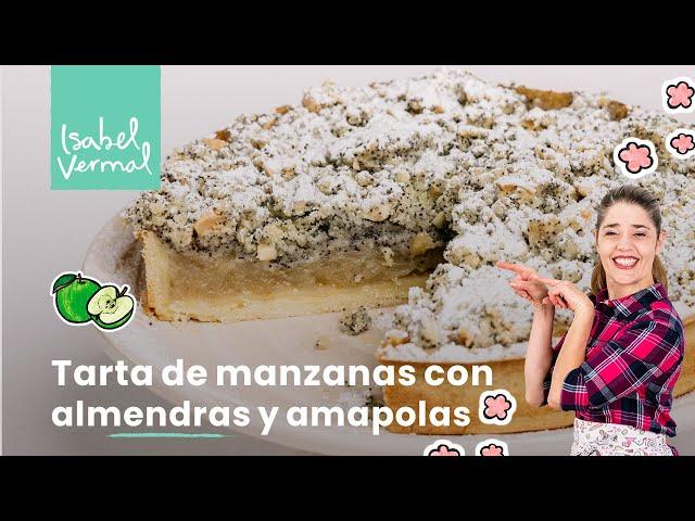 Tarta de manzanas con crumble de almendras y amapolas