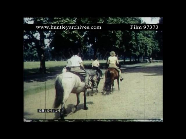 Horse Riding in Hyde Park in the 1950's.  Archive film 97373