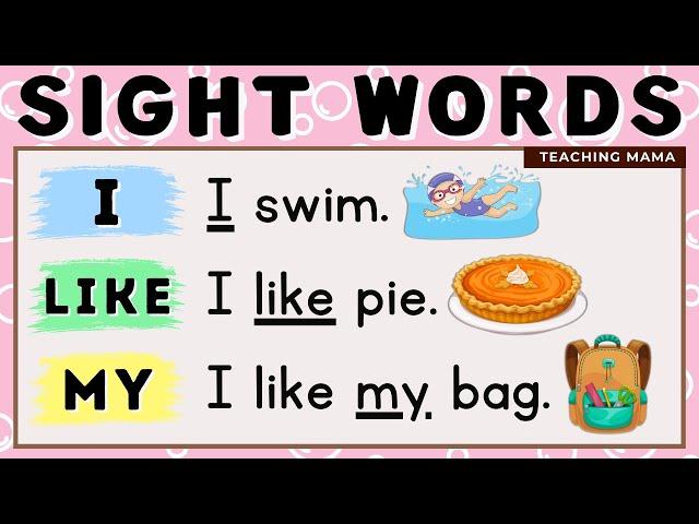 LET'S READ! | SIGHT WORDS SENTENCES | I, LIKE, MY | PRACTICE READING ENGLISH | TEACHING MAMA