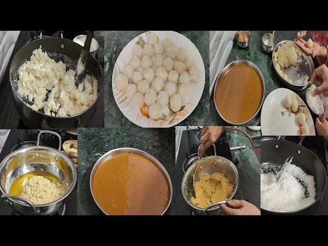 त्योहारों के लिए मिठाइयां बनानी हो गई शुरूV||  Coconut Laddu and Besan Ki Barfi Recipe #Sweets