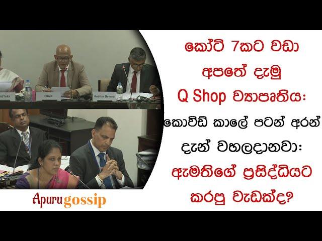 කෝටි 7කට වඩා අපතේ දැමු Q Shop ව්‍යාපෘතිය: කොවිඩ් කාලේ පටන් අරන් දැන් වහලදානවා: cope committee