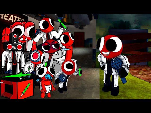 Red Rainbow Friends All Phases VS Red Friday Night Funkin Mod Roblox