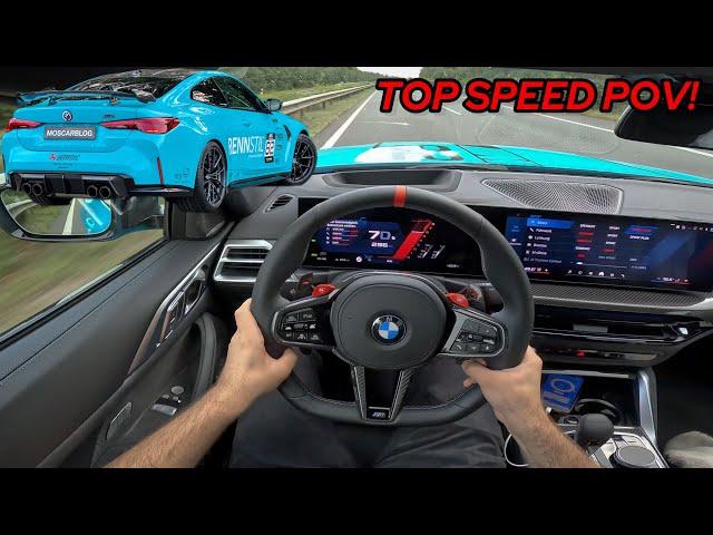 2025 BMW M4 Competition LCI on Autobahn! Top Speed with TUNED M4 