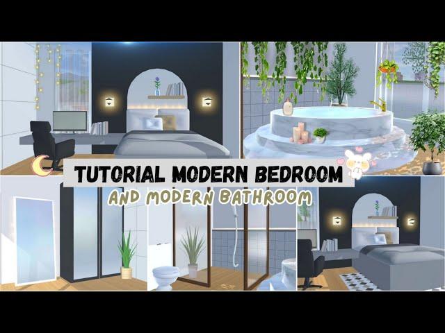 Tutorial Modern Bedroom And Moder Bathroom 🪴 : Sakura School Simulator