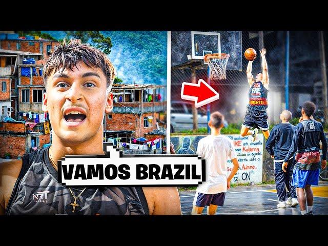 MY FIRST DAY HOOPING IN BRAZIL!! I WAS SCARED AF!!! (VLOG & 5v5 Mic'd Up)