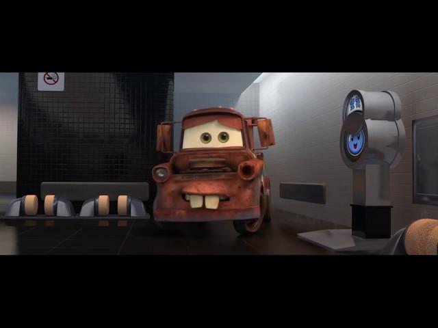 There was a series of farce after Mater went to the toilet