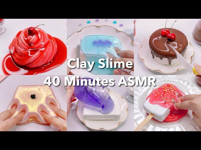 【ASMR】ねんどスライムまとめ【音フェチ】Clay Slime Compilation 40 Minutes ASMR