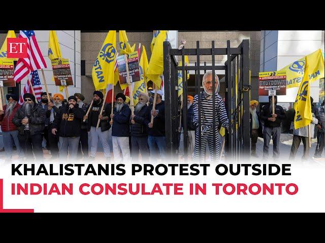 Khalistanis protest outside Indian consulate in Toronto, demand shutdown; use PM Modi's effigies