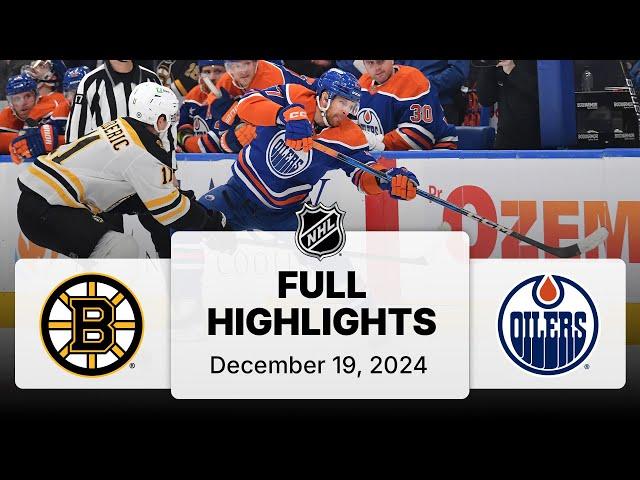 NHL Highlights | Bruins vs. Oilers | December 19, 2024