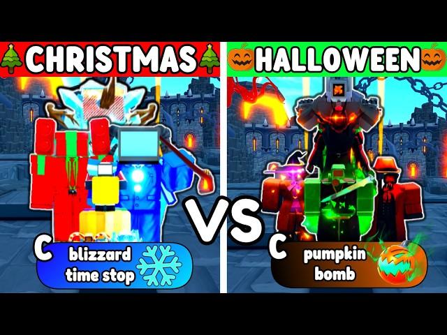 TEAM CHRISTMAS VS TEAM HALLOWEEN (Toilet Tower Defense)