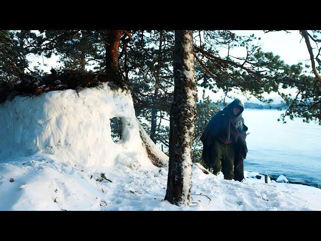 I Slept in this SNOW SHELTER with No Sleeping Bag!  Winter Island Survival