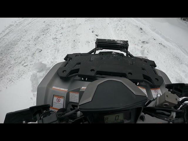 2023 Suzuki King Quad 750XPZ Plowing a Foot of Snow with a Kolpin Switchblade Plow