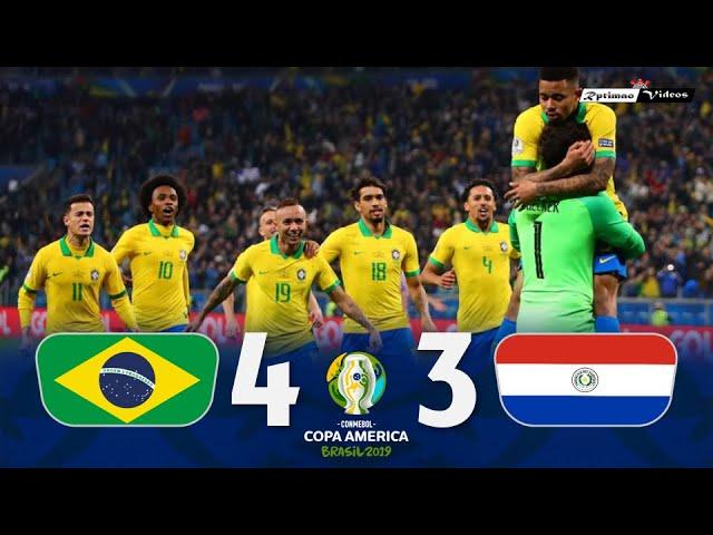 Brasil 0 (4) x (3) 0 Paraguay ● 2019 Copa América Extended Goals & Highlights + Penalties HD