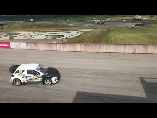 Rallycross.lv 2022 round 3, WRC cars exhaust sound and flames. Rally drift.