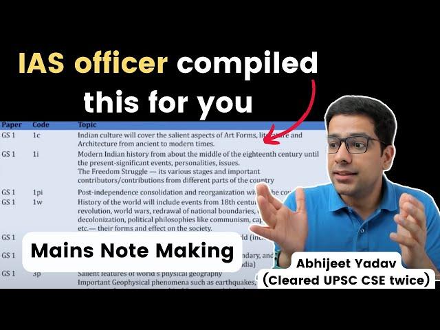 How to make notes for UPSC Mains 2024?