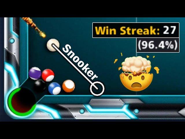 Win Streak 27  I lost the Reason this  Snooker Win Percentage 96.4% 8 ball pool