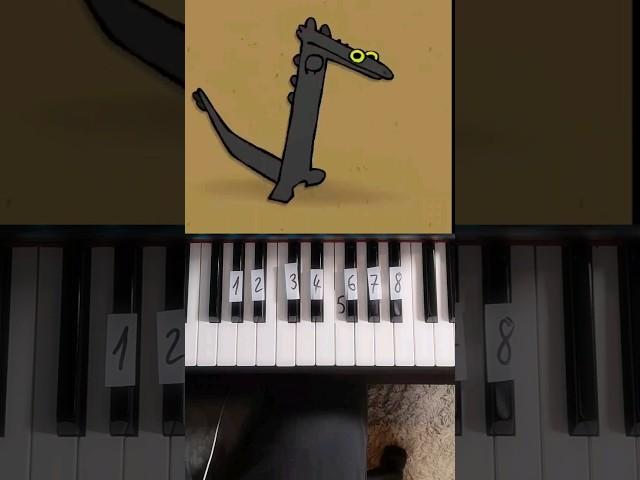 Toothless Dancing Meme Piano Tutorial #shorts