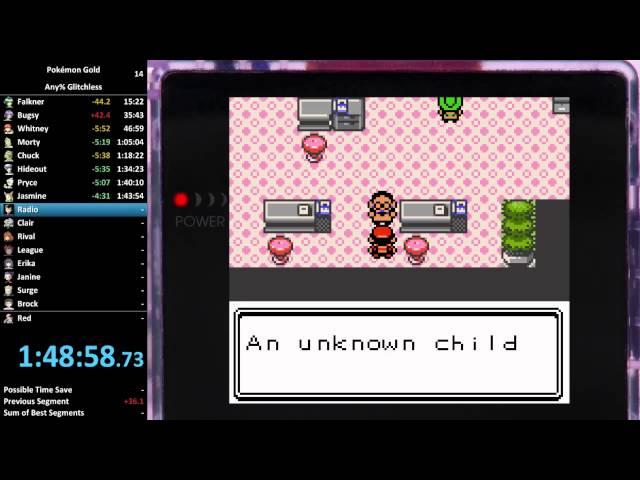 Pokémon Gold Any% Glitchless in 3:43 IGT
