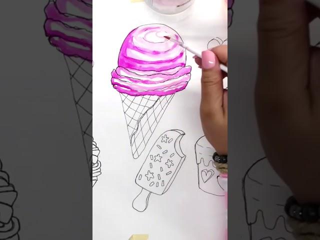 yes! drawing and painting a summer ice cream - part 1/2🩷 Birthday Candy Land Art 🩷