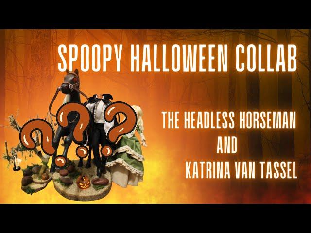 Custom Doll Repaint, The headless horseman and Katrina van Tassel. Spoopy Halloween Collab 2023