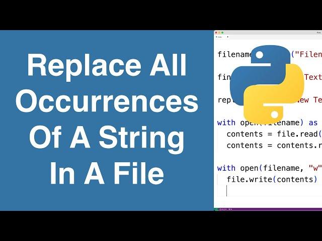 Replace All Occurrences Of A String In A File | Python Example