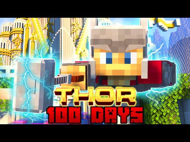 I Survived 100 Days As THOR on HARDCORE Minecraft