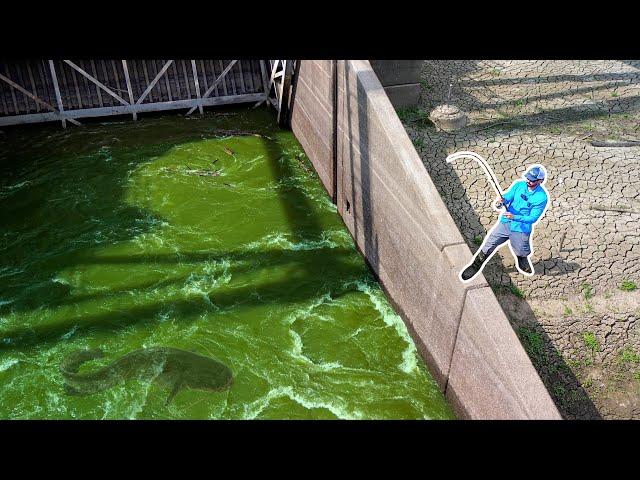 A MONSTROUS Catfish was in This RAGING Spillway!!! - The Hunt For a 100LB CATFISH!!!