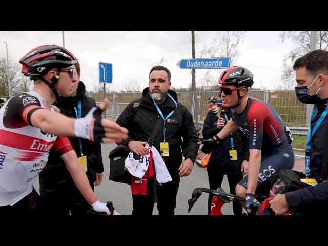 Tadej Pogacar Confronts Dylan van Baarle After Flanders Sprint Finish