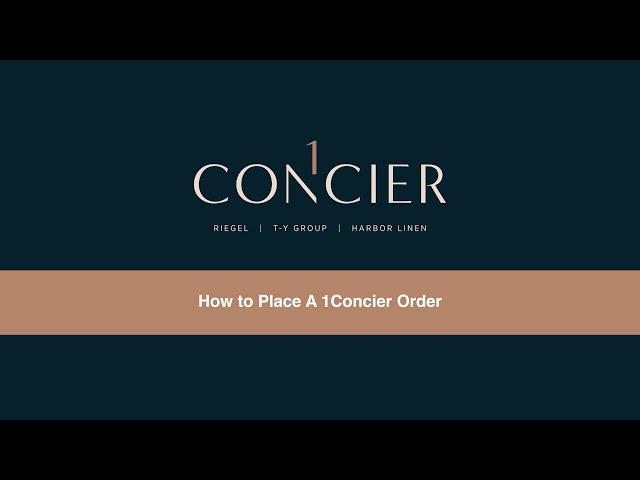 How to Place A 1Concier Order