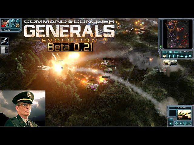 Command & Conquer: Generals Evolution Beta 2.1 | Green Pastures - Laser vs Ultra | 2k 1440p