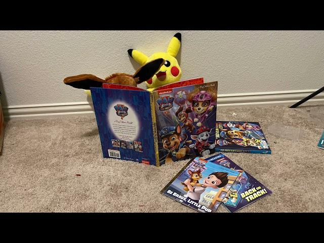 Pikachu & Eevee reading the Paw Patrol Movie books - NO SPOILERS