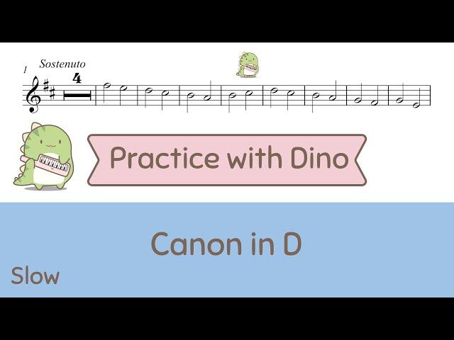 (Slow) Canon in D by Pachelbel (Violin Tutorial | Play along | Playing partner)