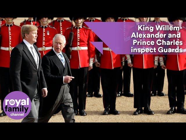 King Willem-Alexander and Prince Charles inspect Guards