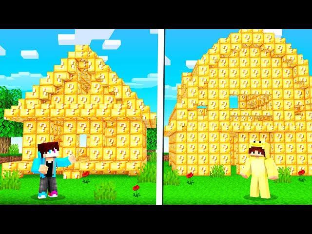 Alex vs Dennus LUCKY BLOCK HUIS BATTLE! (Minecraft)