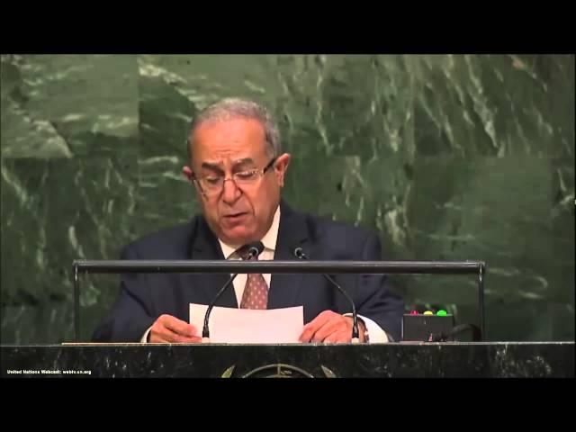 UN Speeches: Algerian Foreign Minister Ramtane Lamamra