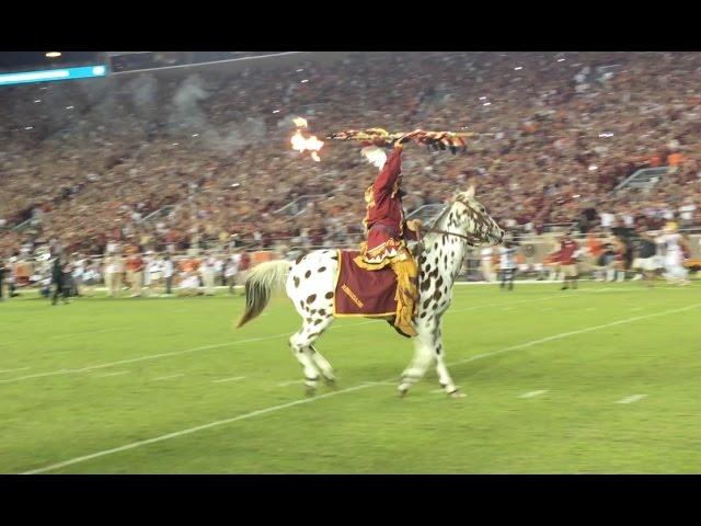 FSU Football Chief Osceola Renegade at Doak Tomahawk Chop