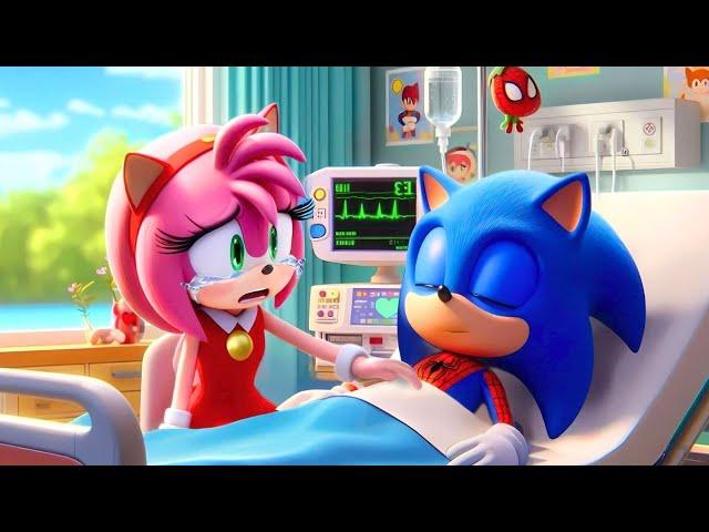 SONIC SPIDERMAN Please Wake Up!! Don't Leave AMY Alone!| Sad Story | Sonic The Hedgehog 3 Animation