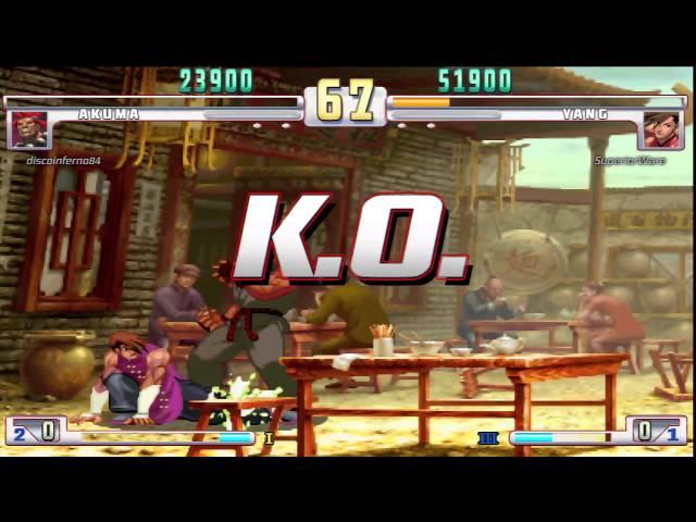 SF3 3SOE - Ranked Online Match - SuperiorWare(Yang) Vs discoinferno84 (Akuma)