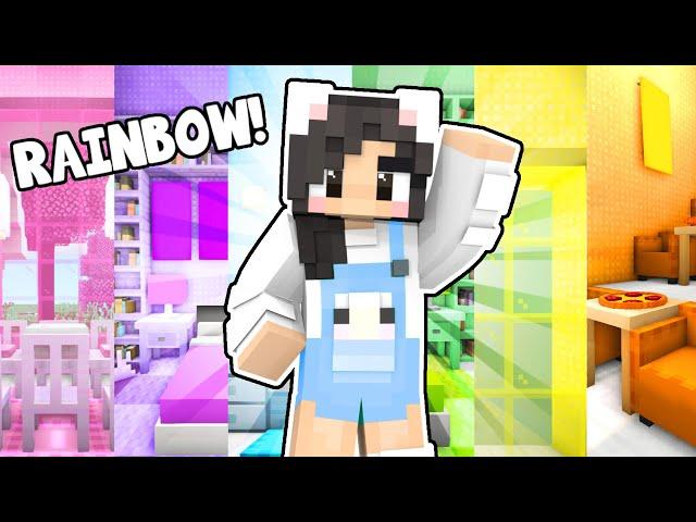 Minecraft But I Build With RAINBOW!