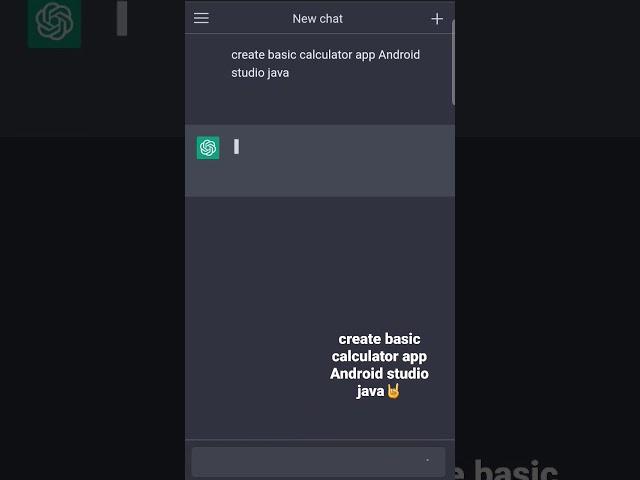 Chat GPT create basic calculator app Android studio java 