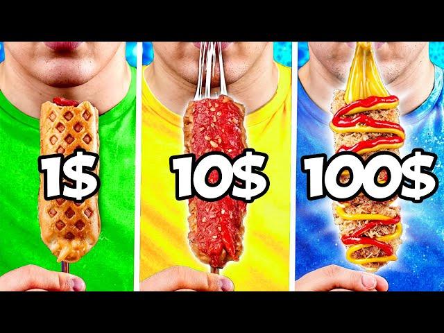 1$ vs 10$ vs 100$ Corn Dogs by VANZAI