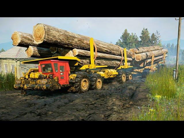 SnowRunner - Custom Log Truck 8x8 - Long Trailer Offroad Transport Logging