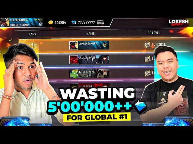 YouTuber Giving Dares || Wasted 1M Diamonds  For Global No.1 In Badges  Free Fire