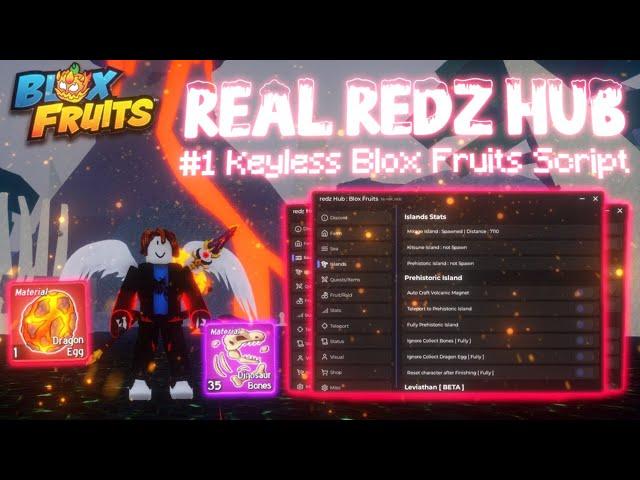 BEST Blox Fruits Script (No Key) – Real Redz Hub  Auto Prehistoric Island, Auto Farm & More!