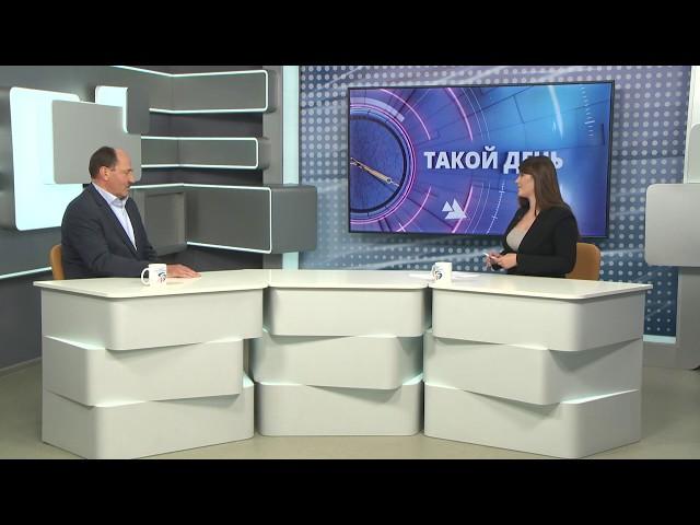 Сергей Гусев в студии телеканала "Мир Белогорья" - денежные гранты от ГК "Славянка".