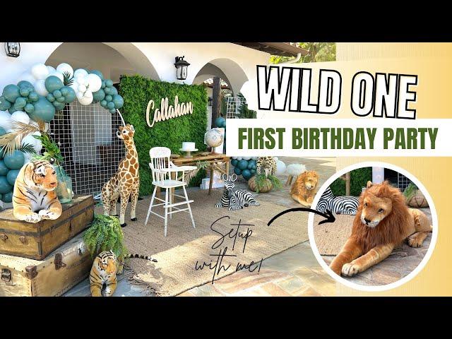 Setup with Me | "Wild One" First Birthday Party Decorations ll Backdrop + Balloon Garland