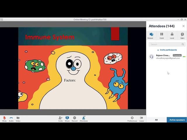 Webinar Physical Activity, Immunity and Covid -19