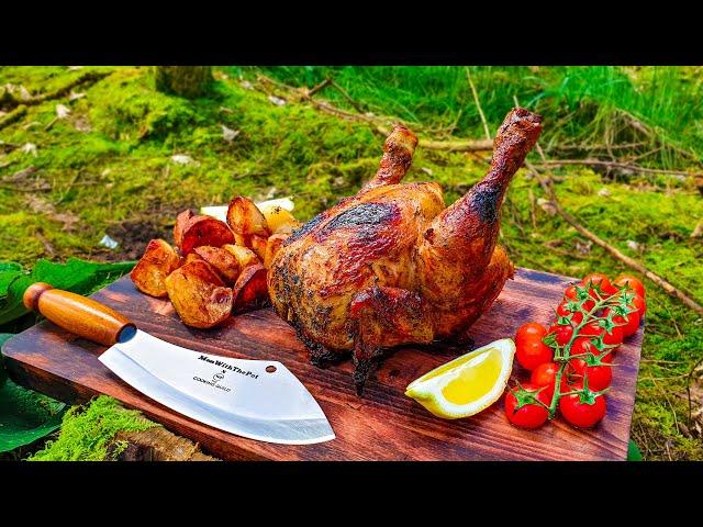 Whole Chicken Prepared in the Forest Relaxing Cooking