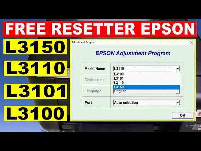 How to reset Epson L3150, L3110, L3100, and L3101 ink pad with FREE RESETTER!