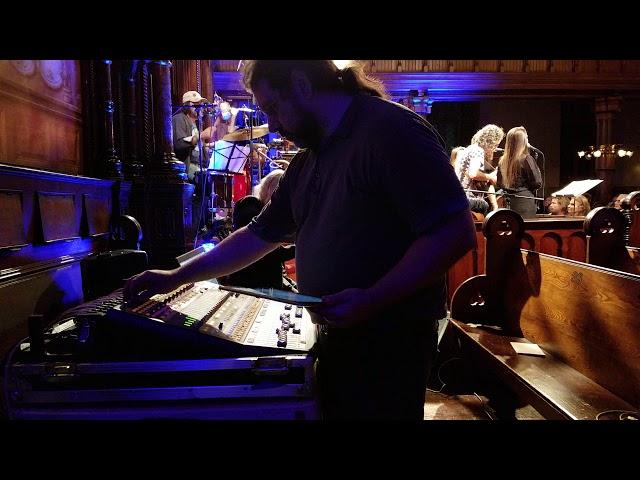 Working the sound board!  Julius H. Sound Engineer extraordinaire! 12/15/19